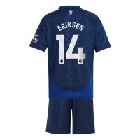 Camisa de Futebol Manchester United Christian Eriksen #14 Equipamento Secundário Infantil 2024-25 Manga Curta (+ Calças curtas)